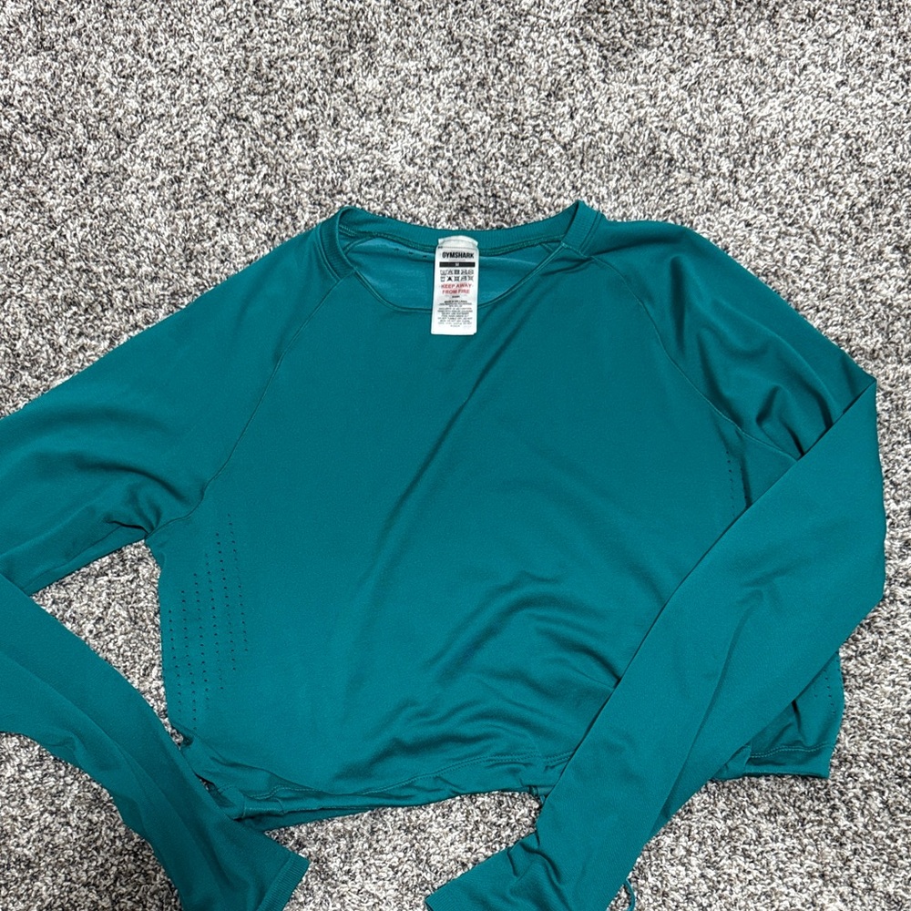 GYMSHARK Teal Long Sleeve Women's Top
